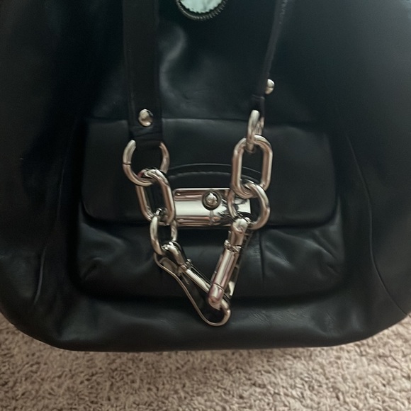 Black Coach Handbag with Sliver Hardware - Picture 5 of 6